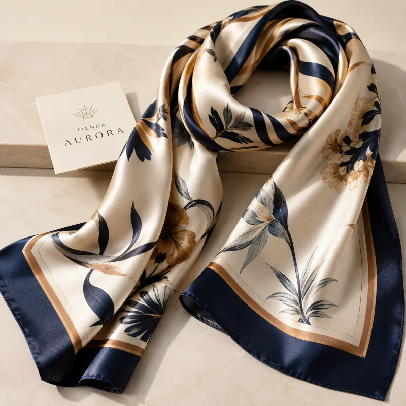 Pañuelo de seda estampado
